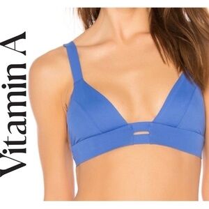 Vitamin A Neutra Bralette, periwinkle blue, soft cup, pullover style, size L/10